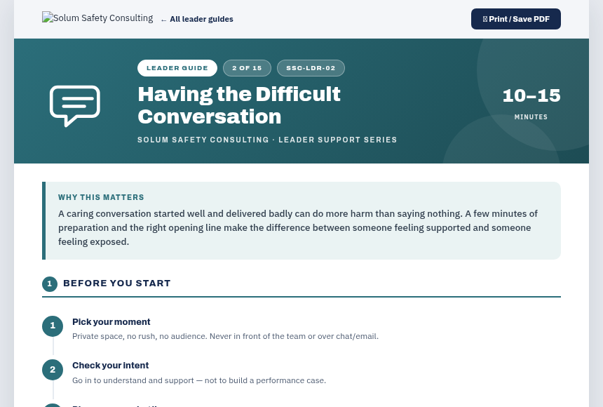 Preview of the Having the Difficult Conversation digital form
