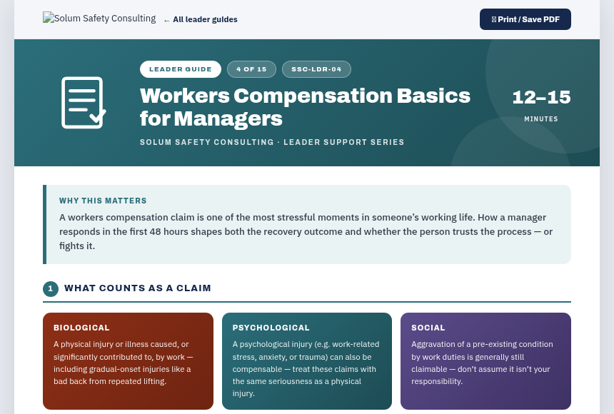 Preview of the Workers Compensation Basics digital form