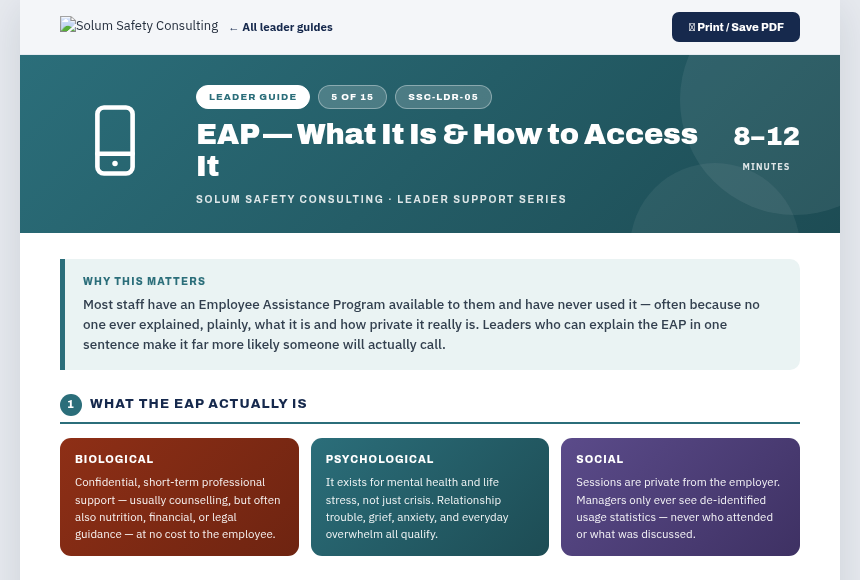 Preview of the EAP Access Guide digital form