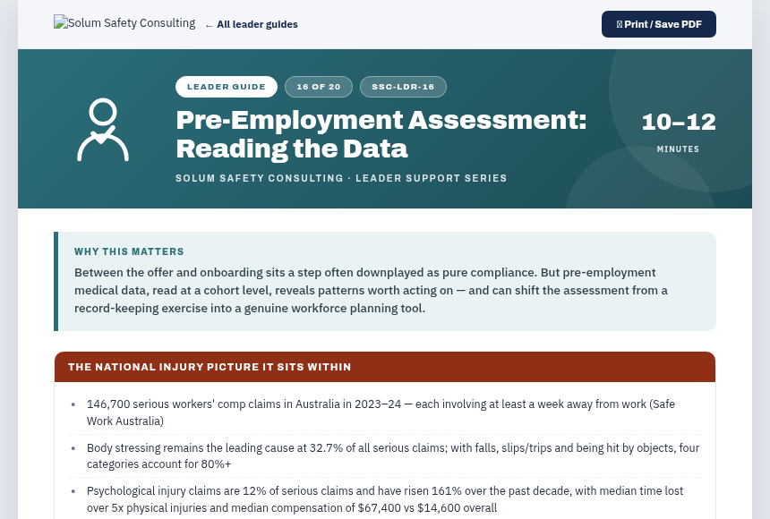 Preview of the Pre-Employment Assessment digital form