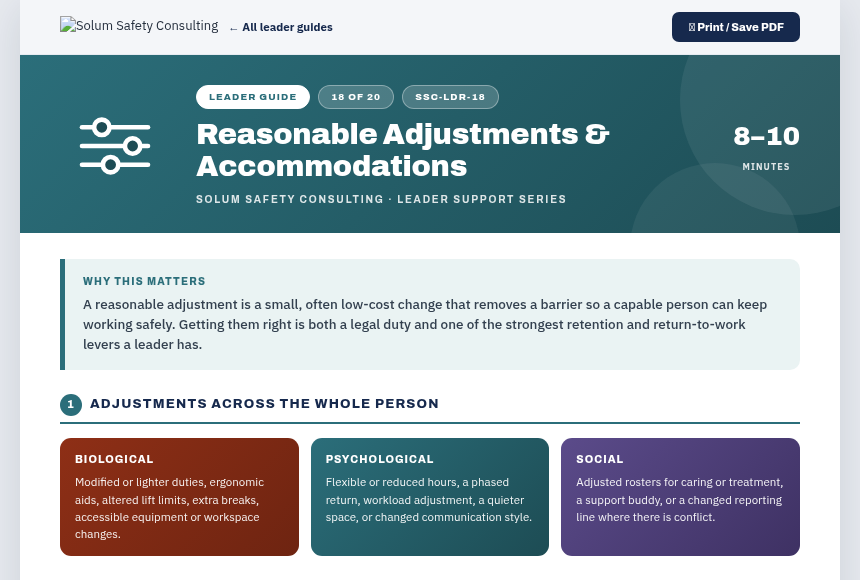 Preview of the Reasonable Adjustments digital form